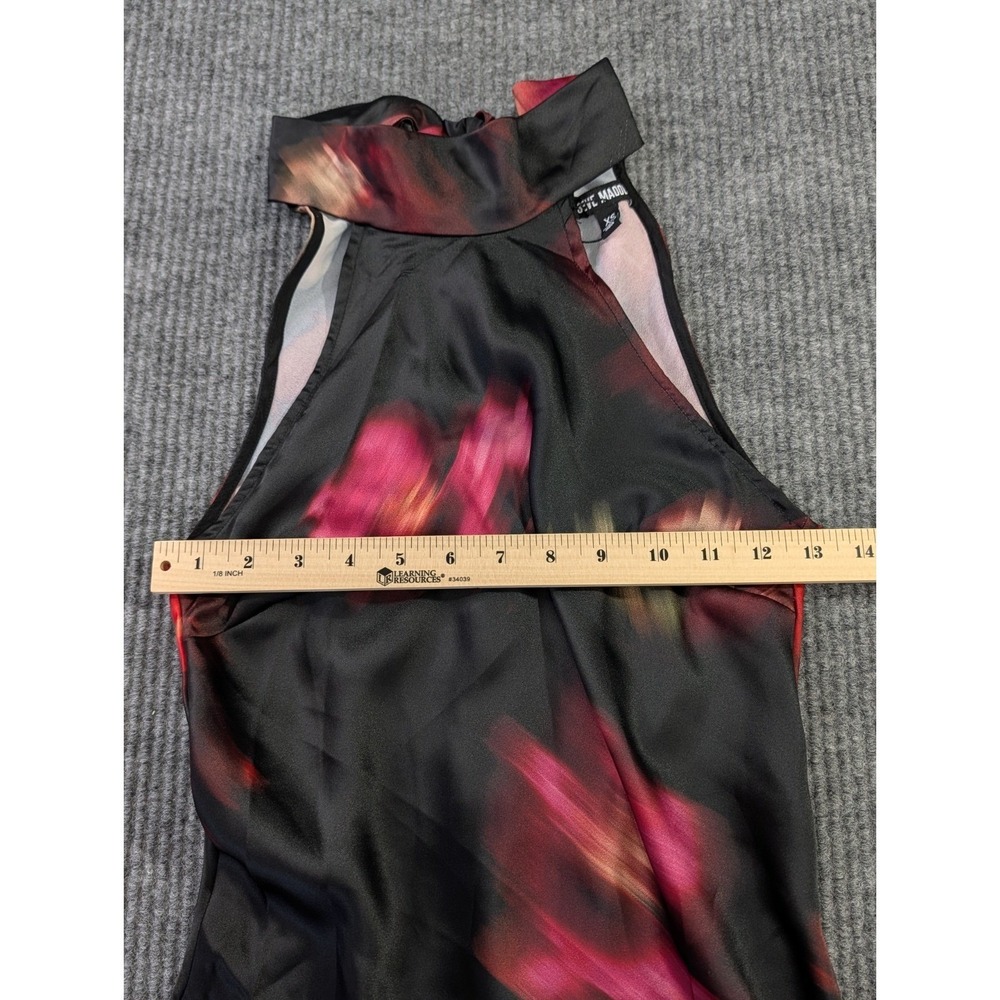 Steve Madden Lara Satin Maxi Dress XS Black Floral Cocktail Party Event Occasion - Picture 11 of 11